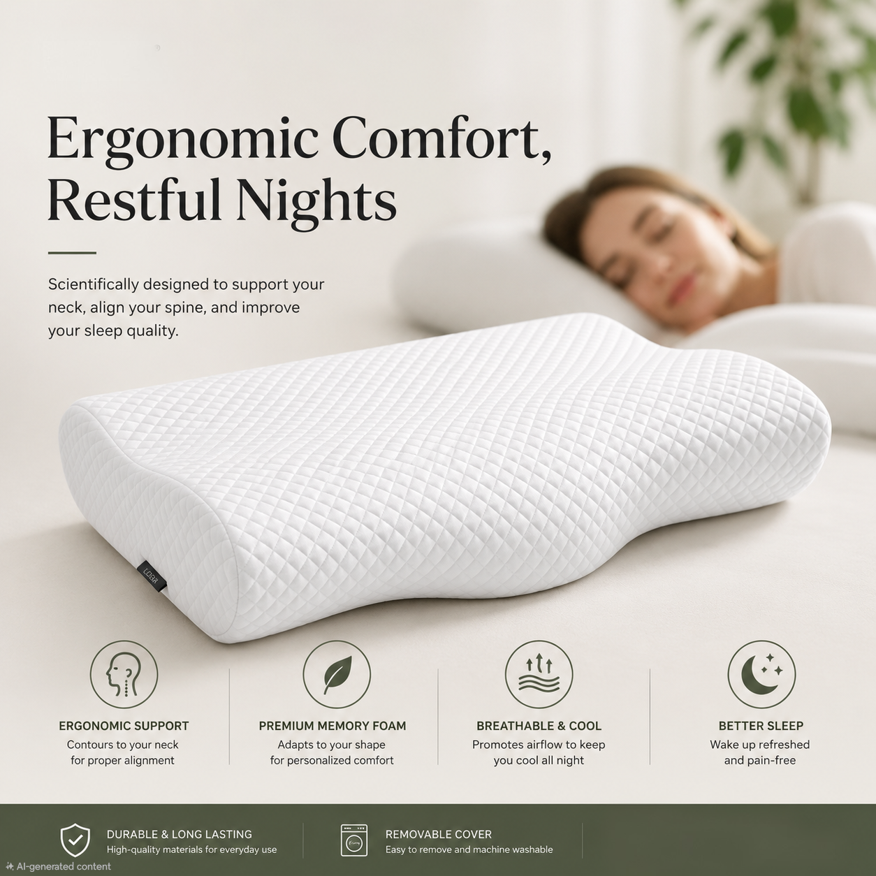 Memory Foam Solid Orthopaedic Pillow