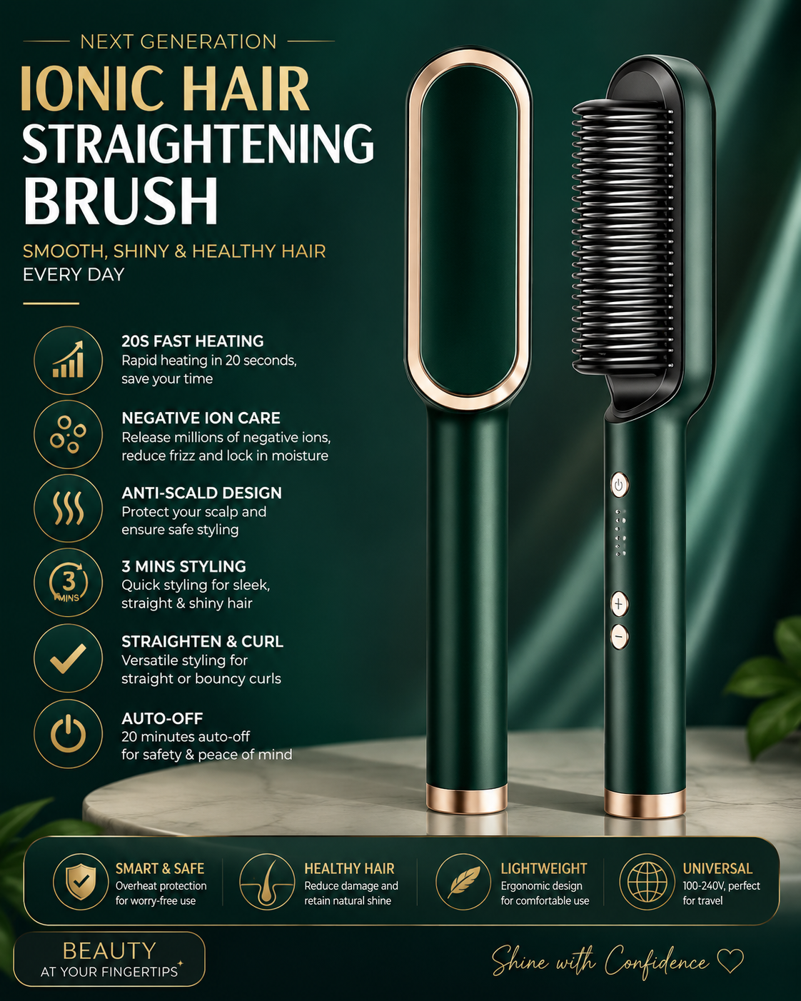 Tourmaline Ceramic Hair Curler Brush