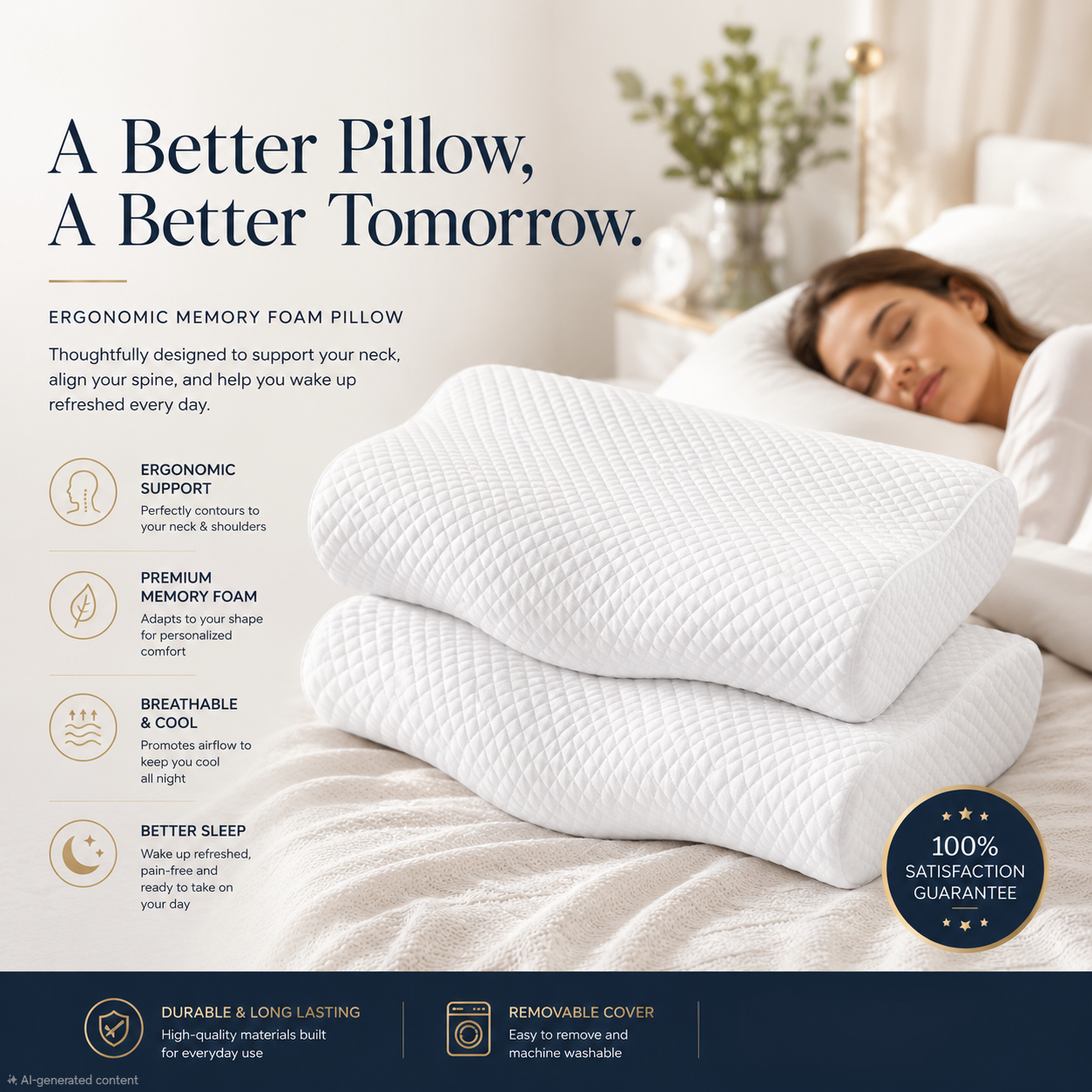 Memory Foam Solid Orthopaedic Pillow
