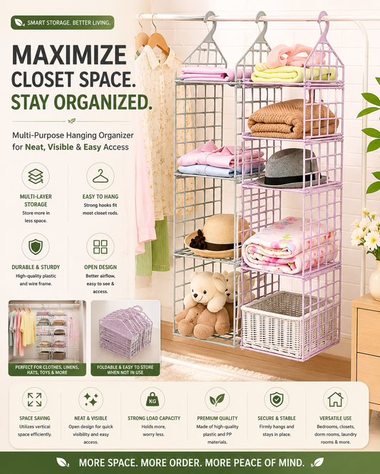 5 Layer Hanging Folding Cloth Rack ( 1 Pcs)