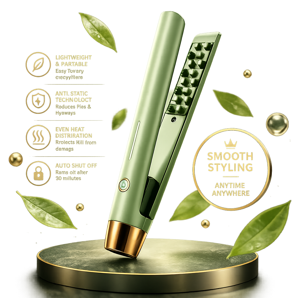 Portable Hair Straightener Curler Flat Curling Iron