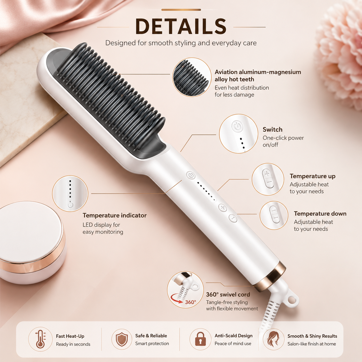 Tourmaline Ceramic Hair Curler Brush