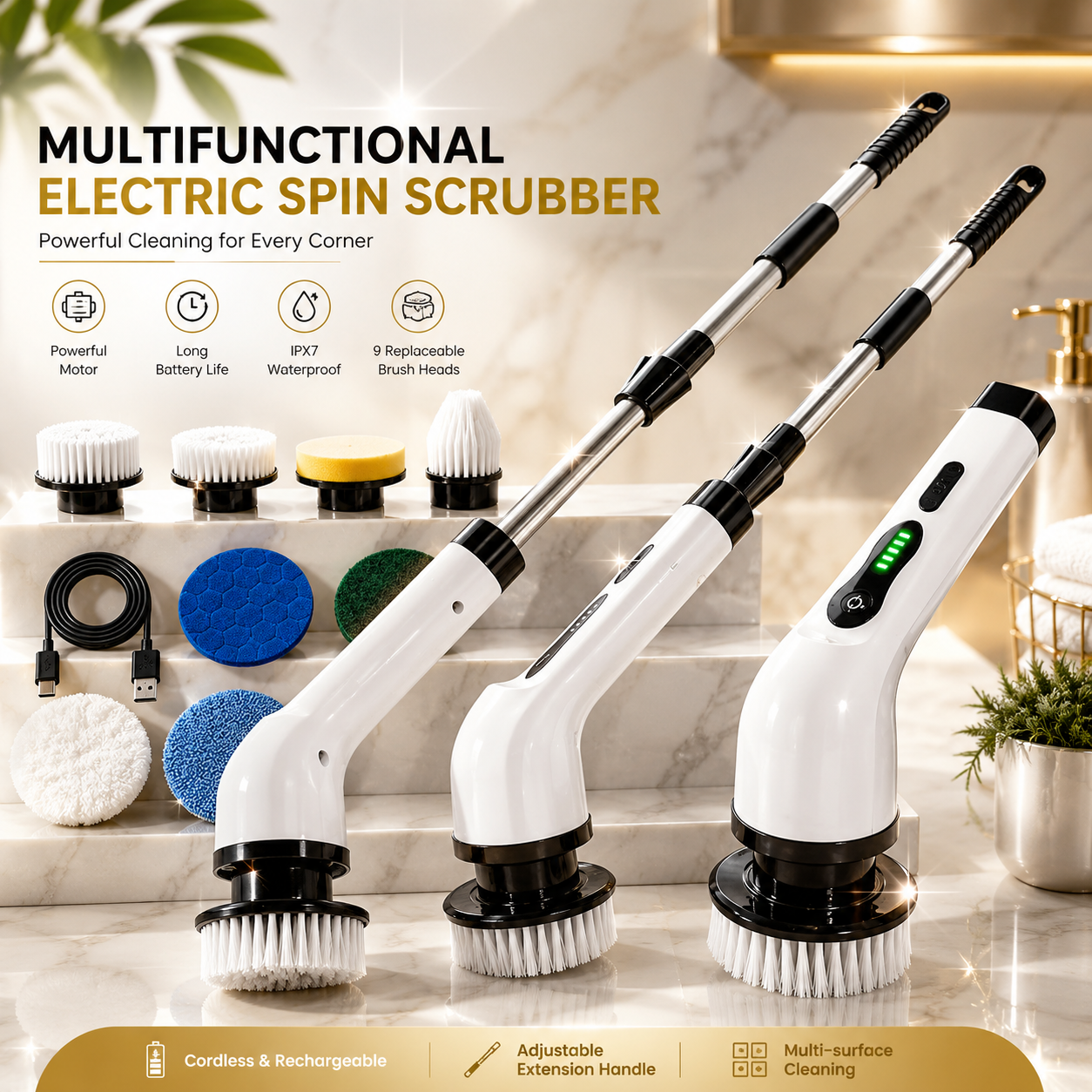 9 in 1 Electric Spin Scrubber